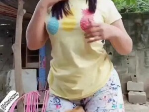 Horny dog and teen